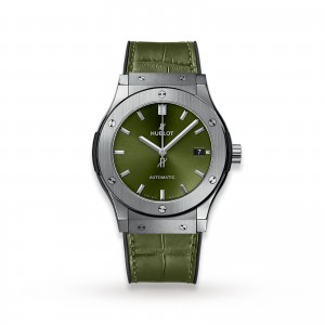 hublot classic fusion heren groen 45mm horloge
