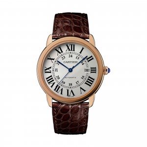cartier ronde heren zilver 42mm horloge