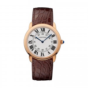 cartier ronde heren zilver 36mm horloge