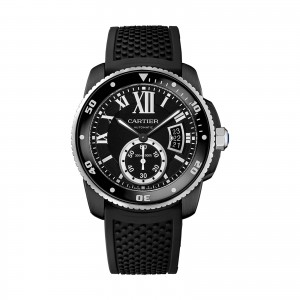 calibre de cartier heren zwart 42mm horloge