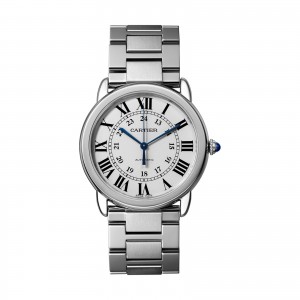 cartier ronde heren zilver 36mm horloge