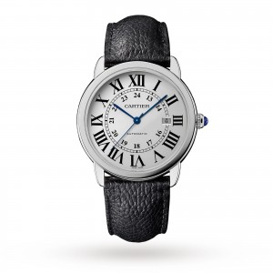 cartier ronde heren zilver 42mm horloge