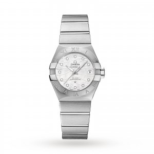 omega constellatie dames parelmoer 27mm horloge