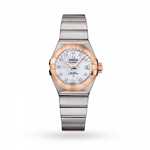 omega constellatie dames parelmoer 27mm horloge