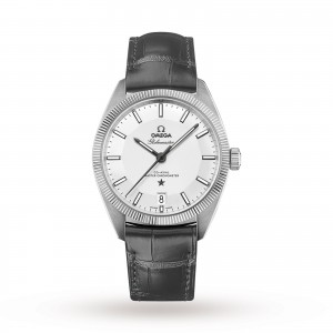 omega globemaster heren zilver 39mm horloge