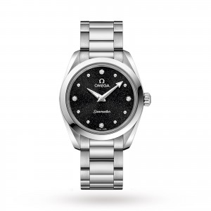 omega seamaster aqua terra dames zwart 28mm horloge