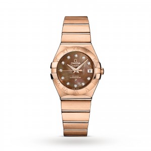 omega constellatie dames parelmoer 27mm horloge