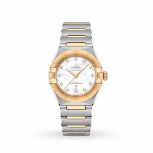 omega constellatie dames parelmoer 29mm horloge