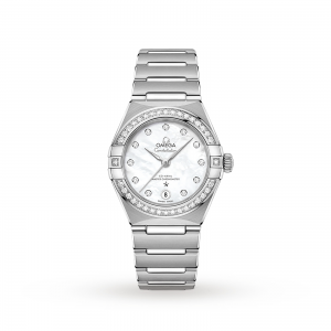 omega constellatie dames parelmoer 29mm horloge