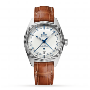 omega globemaster heren zilver 41mm horloge