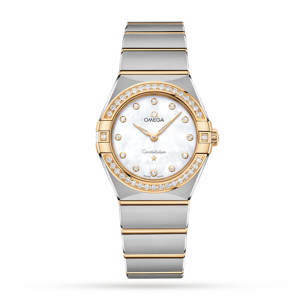 omega constellation dames wit 28mm horloge
