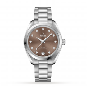 omega aquaterra dames bruin 34mm horloge