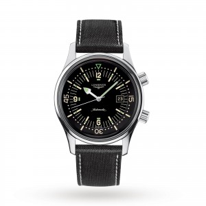 longines heritage heren zwart 42mm horloge