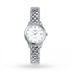 longines vlaggenschip dames wit 26mm horloge