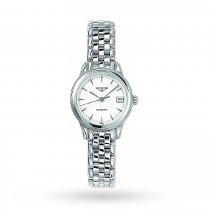 longines vlaggenschip dames wit 26mm horloge