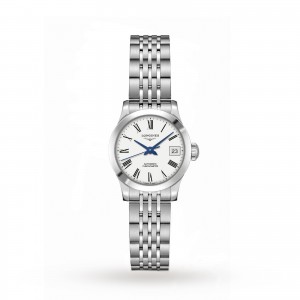 longines record dames wit 26mm horloge