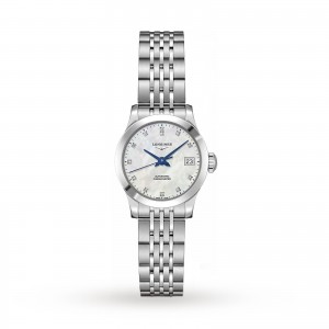 longines record dames parelmoer 26mm horloge