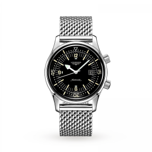 longines heritage heren zwart 42mm horloge