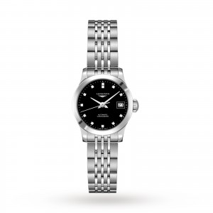 longines record dames zwart 26mm horloge