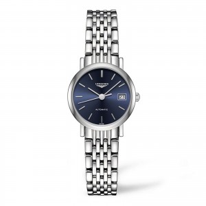 longines elegant dames blauw 25.5mm horloge