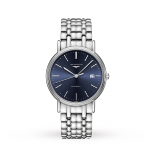 longines presence heren blauw 38.5mm horloge