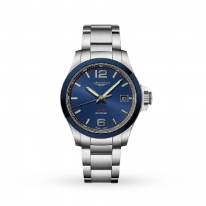 longines conquest heren blauw 41mm horloge