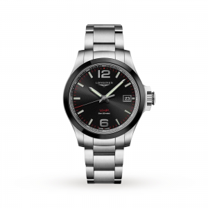 longines conquest heren zwart 41mm horloge