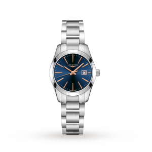 longines conquest dames blauw 30mm horloge