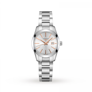 longines conquest dames zilver 30mm horloge