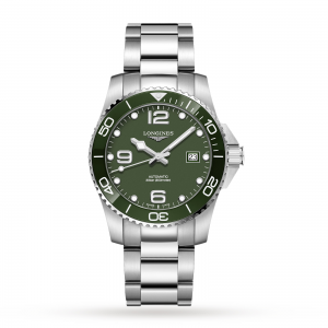 longines hydroconquest heren groen 41mm horloge