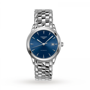 longines vlaggenschip unisex blauw 38,5 mm horloge