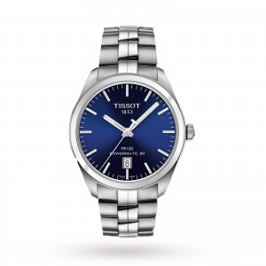 tissot pr100 heren blauw 39mm horloge