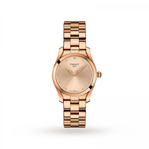 tissot t-wave dames roségoud 30mm horloge