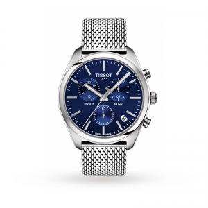tissot pr100 heren blauw 41mm horloge