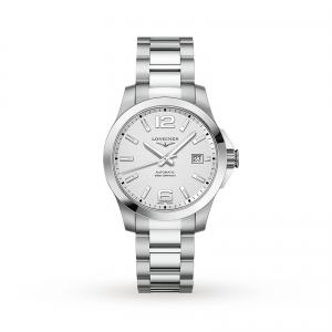 longines conquest heren wit 41mm horloge