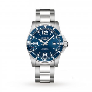 longines conquest heren blauw 41mm horloge