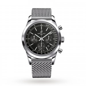 Breitling Transocean heren zwart 43mm horloge