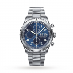 Breitling Aviator 8 heren blauw 43mm horloge