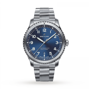 Breitling Aviator 8 Heren blauw 41mm horloge