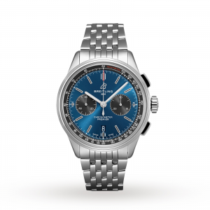 breitling premier heren blauw 42mm horloge