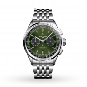 breitling premier heren groen 42mm horloge