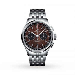 breitling premier heren bruin 42mm horloge