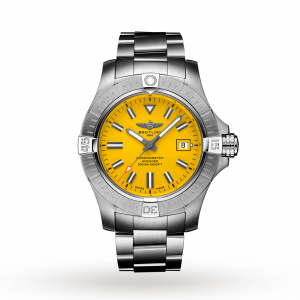 breitling avenger heren geel 45mm horloge