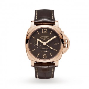 panerai luminor heren bruin 44mm horloge