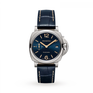 panerai luminor due dames blauw 38mm horloge