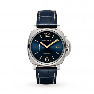 panerai luminor due dames blauw 42mm horloge