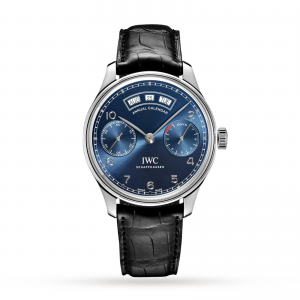iwc portugieser heren blauw 44mm horloge