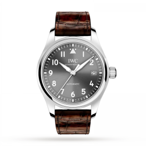 iwc pilot heren zilver 36mm horloge