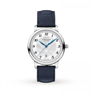  zilveren herenhorloge van 39 mm
