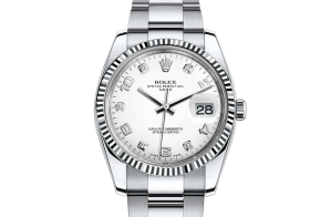 Rolex Date Oyster 34 mm Oystersteel-staal en witgoud 115234-0010